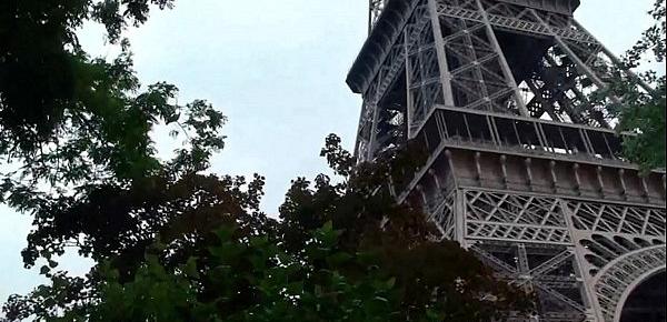  Eiffel Tower crazy public sex threesome group orgy with a cute girl and 2 hung guys shoving their dicks in her mouth for a blowjob, and sticking their big dicks in her tight young wet pussy in the middle of a day in front of everybody
